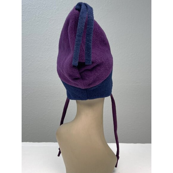 VTG Y2K JESTER WEAR Adult OSFA Purple/Navy Fleece Ultra Extreme WINTER HAT EUC - Picture 3 of 6
